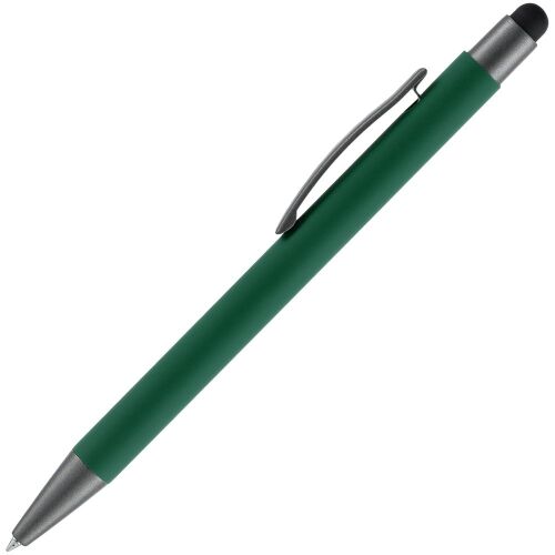 Ручка шариковая Atento Soft Touch со стилусом, зеленая 2