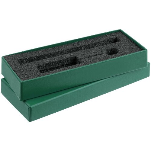 Коробка Notes с ложементом для ручки и флешки, зеленая 2