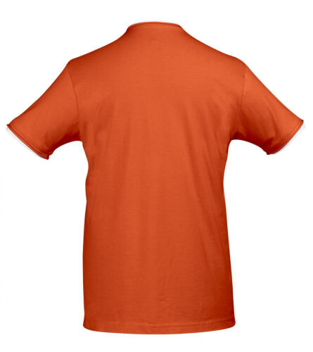 Футболка мужская с контрастной отделкой Madison 170, оранжевый/б 2