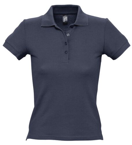Рубашка поло женская People 210 темно-синяя (navy), размер XL 1
