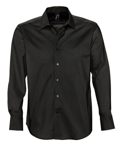 Рубашка мужская с длинным рукавом Brighton черная, размер 3XL 1