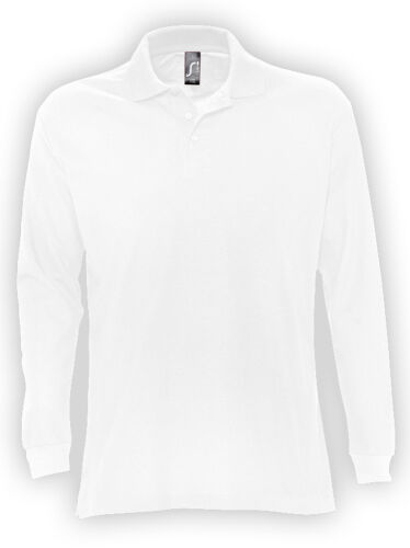 Рубашка поло мужская с длинным рукавом Star 170, белая, размер M 1