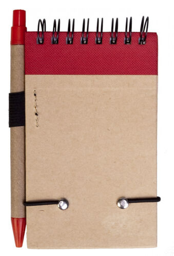 Блокнот на кольцах Eco Note с ручкой, красный 2