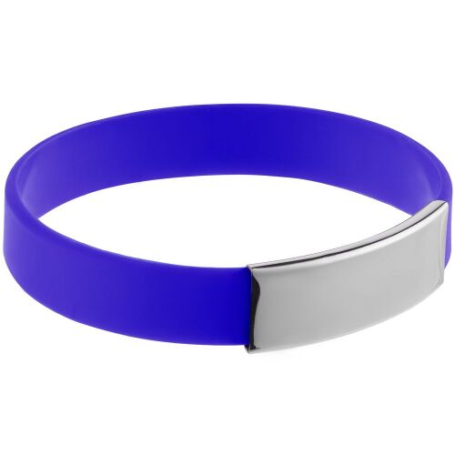 Силиконовый браслет Brisky с металлическим шильдом, синий 1