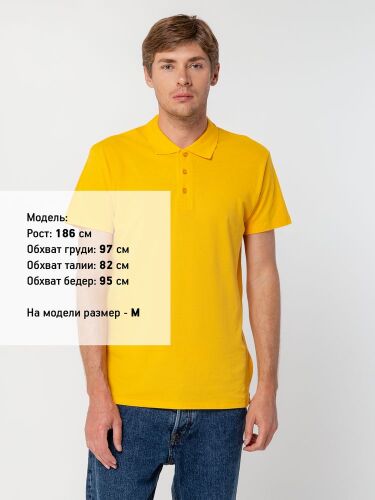 Рубашка поло мужская Summer 170 желтая, размер L 3
