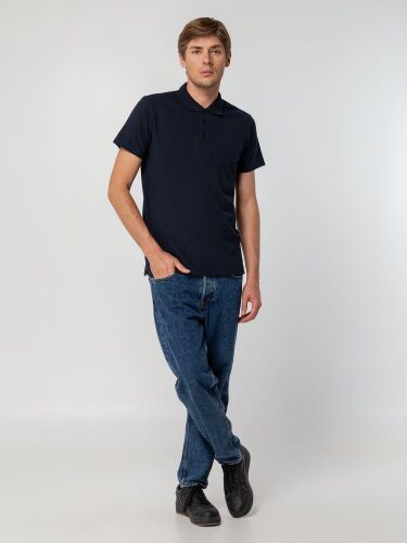 Рубашка поло мужская Spring 210 темно-синяя (navy), размер S 7