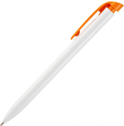 Ручка шариковая Favorite, белая с оранжевым 2