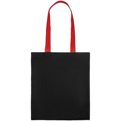 Холщовая сумка BrighTone, черная с красными ручками 3