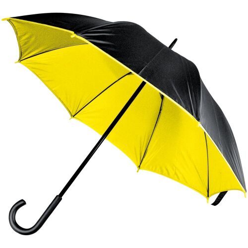 Зонт-трость Downtown, черный с желтым 1