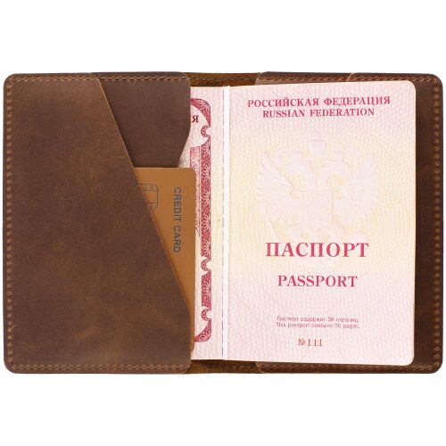 Обложка для паспорта inStream, коричневая 4