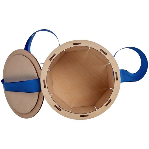 Коробка Drummer, круглая, с синей лентой 4