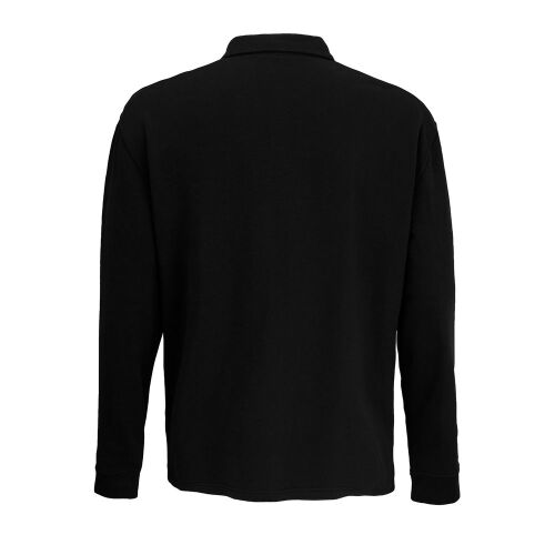 Рубашка поло оверсайз с длинным рукавом Heritage, черная, размер 3