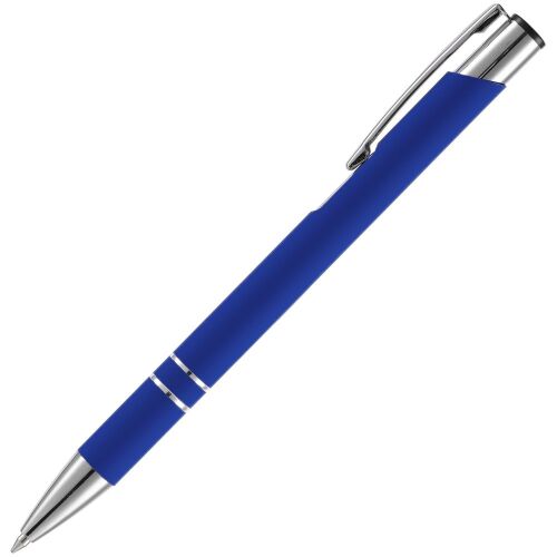 Ручка шариковая Keskus Soft Touch, ярко-синяя 2