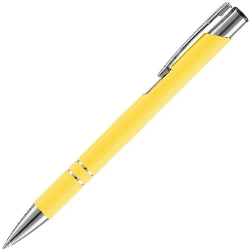 Ручка шариковая Keskus Soft Touch, желтая 2