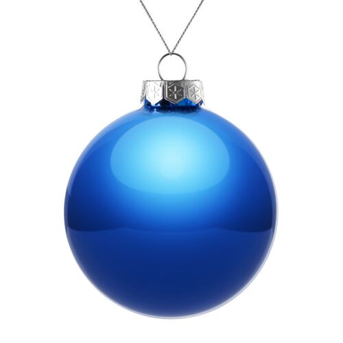 Елочный шар Finery Gloss, 10 см, глянцевый синий 1