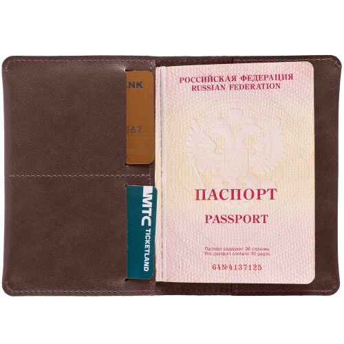 Обложка для паспорта Apache, ver.2, темно-коричневая 4