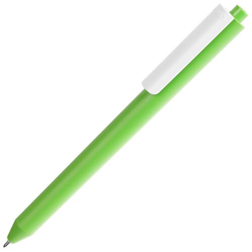Ручка шариковая Pigra P03 Mat, светло-зеленая с белым 1