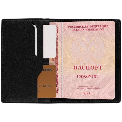 Обложка для паспорта Petrus, черная 3
