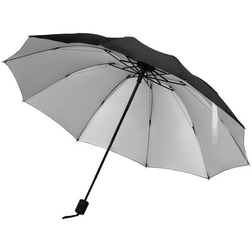 Зонт наоборот складной Stardome, черный с серебристым 1