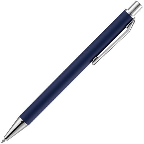 Ручка шариковая Lobby Soft Touch Chrome, синяя 4
