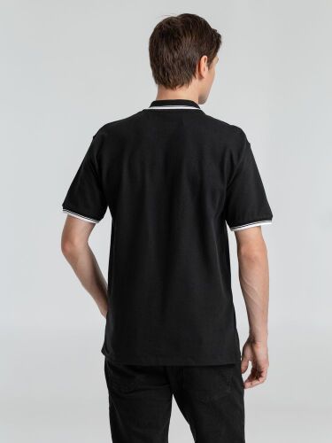 Рубашка поло мужская с контрастной отделкой Practice 270 черная, 6