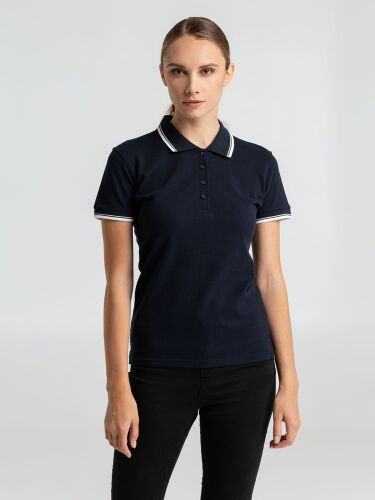 Рубашка поло женская Practice women 270 темно-синяя с белым, раз 3