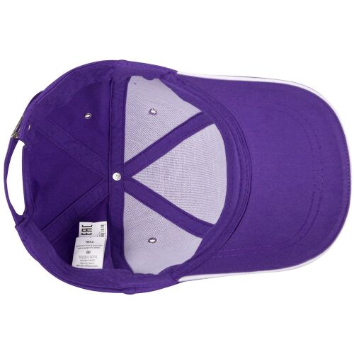 Бейсболка Canopy, фиолетовая с белым кантом 1