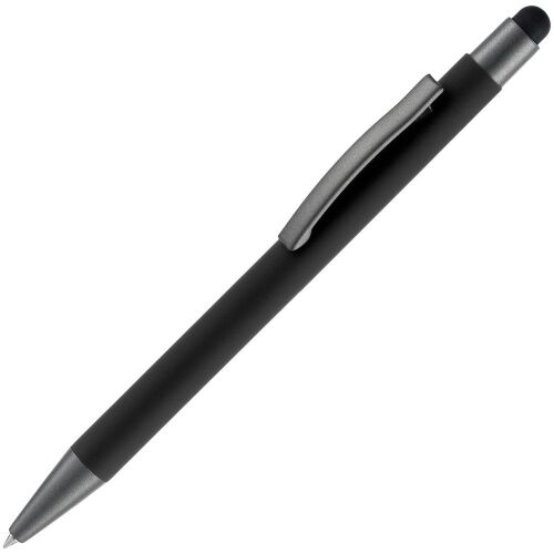 Ручка шариковая Atento Soft Touch Stylus со стилусом, черная 1