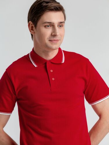 Рубашка поло мужская с контрастной отделкой Practice 270, красны 5
