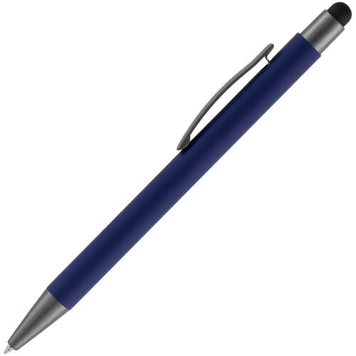 Ручка шариковая Atento Soft Touch со стилусом, темно-синяя 2