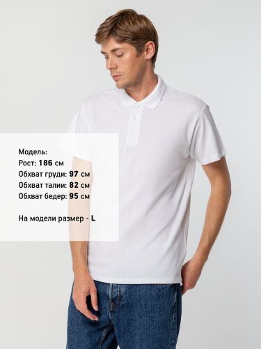 Рубашка поло мужская Spring 210 белая, размер S 3