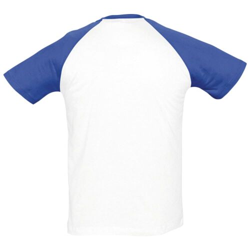 Футболка мужская двухцветная Funky 150, белая с ярко-синим, разм 2
