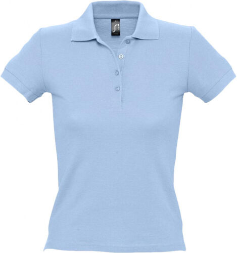 Рубашка поло женская People 210 голубая, размер S 1