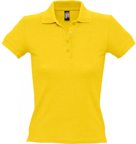 Рубашка поло женская People 210 желтая, размер M 1