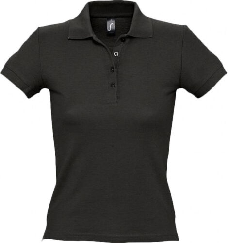 Рубашка поло женская People 210 черная, размер XXL 1