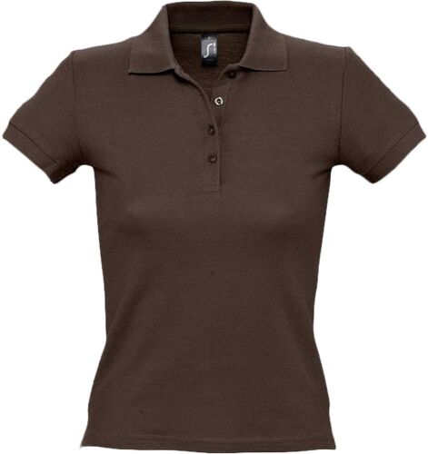 Рубашка поло женская People 210 шоколадно-коричневая, размер L 1