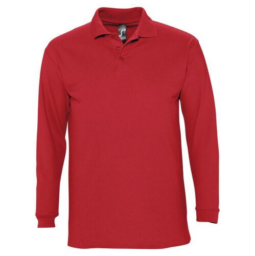 Рубашка поло мужская с длинным рукавом Winter II 210 красная, ра 1