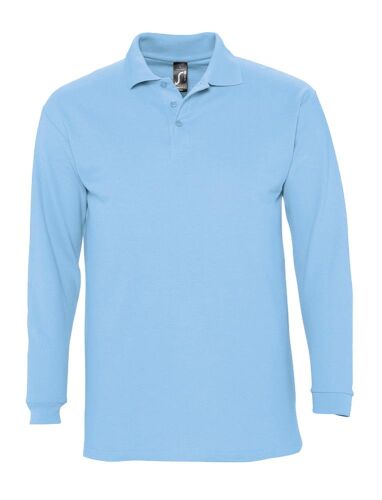 Рубашка поло мужская с длинным рукавом Winter II 210 голубая, ра 1