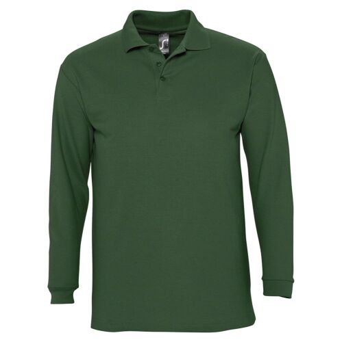 Рубашка поло мужская с длинным рукавом Winter II 210 темно-зелен 1