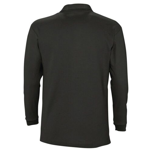 Рубашка поло мужская с длинным рукавом Winter II 210 черная, раз 2