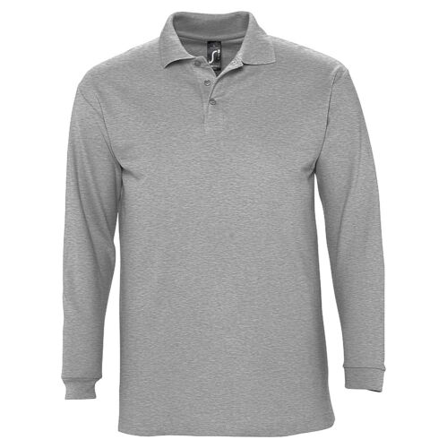 Рубашка поло мужская с длинным рукавом Winter II 210 серый мелан 1