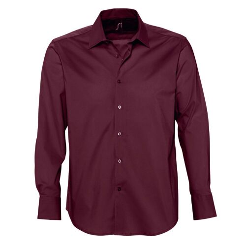 Рубашка мужская с длинным рукавом Brighton, бордовая, размер XXL 1
