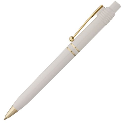 Ручка шариковая Raja Gold, белая 2