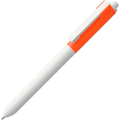 Ручка шариковая Hint Special, белая с оранжевым 1
