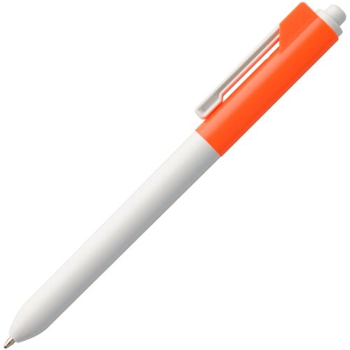 Ручка шариковая Hint Special, белая с оранжевым 2