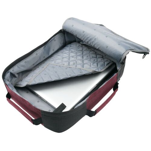 Рюкзак для ноутбука 2 в 1 twoFold, серый с бордовым 5