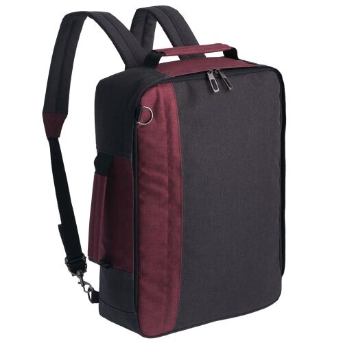 Рюкзак для ноутбука 2 в 1 twoFold, серый с бордовым 8