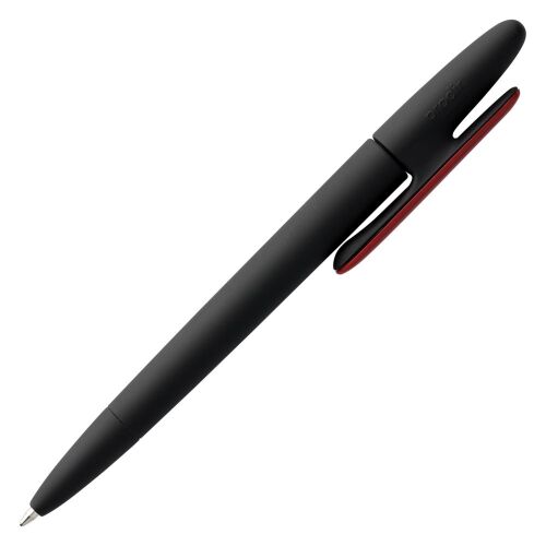 Ручка шариковая Prodir DS5 TRR-P Soft Touch, черная с красным 3