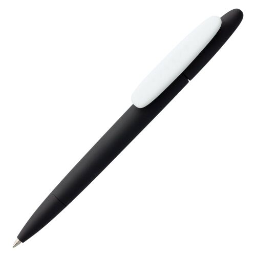 Ручка шариковая Prodir DS5 TRR-P Soft Touch, черная с белым 1