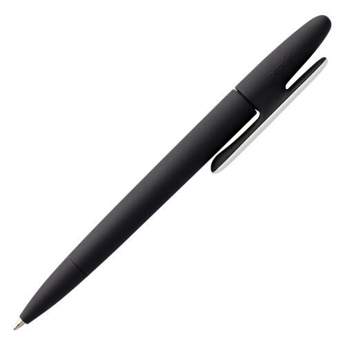 Ручка шариковая Prodir DS5 TRR-P Soft Touch, черная с белым 3